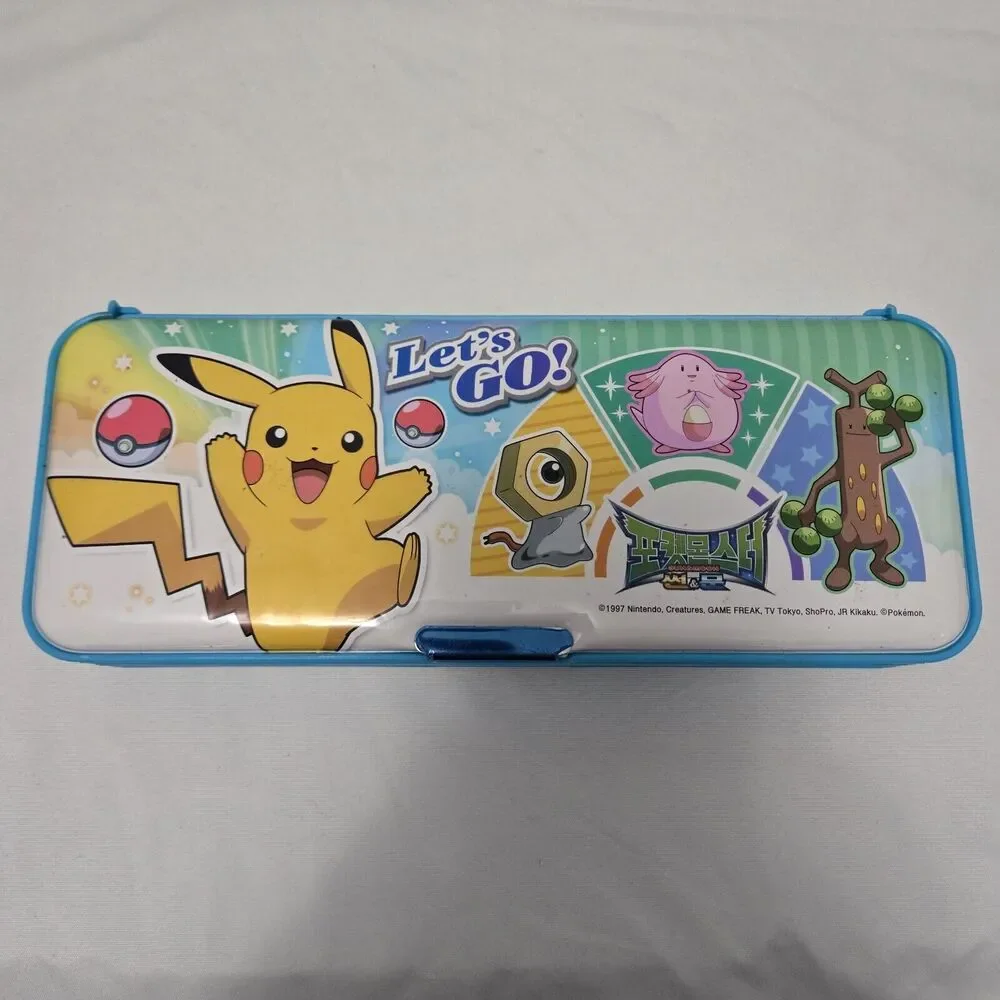 Vintage 1997 Nintendo Pokemon Pencil Case Pocket Monsters Japan Padded 2 Sides
